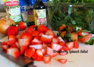 Strawberry Spinach Salad Preparation