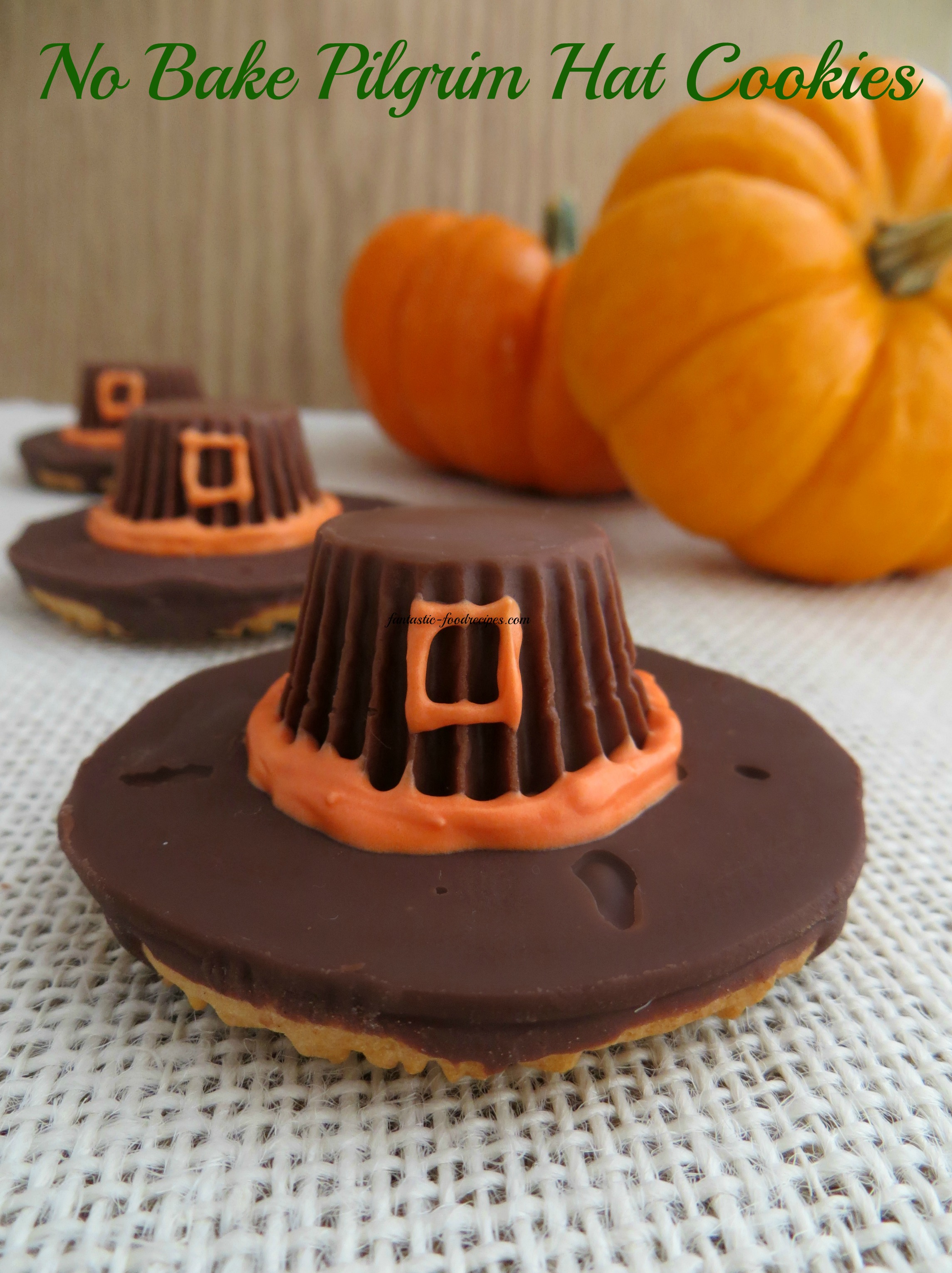 No Bake Pilgrim Hat Cookies