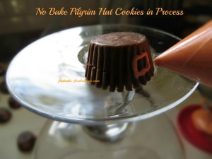 No Bake Pilgrim Hat Cookies Process 1