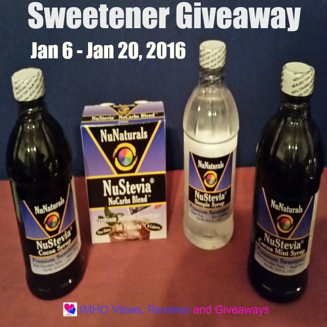 NuStevia  Sweetener Giveaway<p><!-- Google Ads Injected by Adsense Explosion 1.1.5 --><div class="adsxpls" id="adsxpls1" style="padding:7px; display: block; margin-left: auto; margin-right: auto; text-align: center;"><!-- AdSense Plugin Explosion num: 1 --><script type="text/javascript"><!--

google_ad_client = "pub-0699383648386361"; google_alternate_color = "FFFFFF";
google_ad_width = 234; google_ad_height = 60; google_ad_format = "234x60_as";
google_ad_type = "text_image";
google_ad_channel ="2528992444"; google_color_border = "336699";
google_color_link = "0000FF"; google_color_bg = "FFFFFF";
google_color_text = "000000"; google_color_url = "008000";
google_ui_features = "rc:6"; //--></script>
<script type="text/javascript" src="http://pagead2.googlesyndication.com/pagead/show_ads.js"></script></div></p>