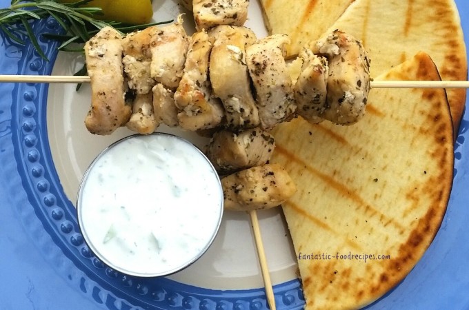 Chicken Souvlaki with Tzatziki Sauce- 4