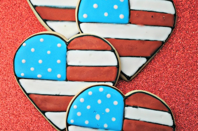 Patriotic Heart Cookies