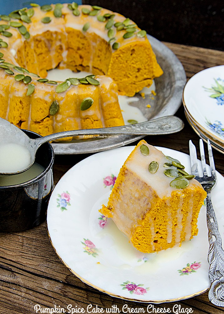 Pumpkin Spice Cake with Cream Cheese Glaze