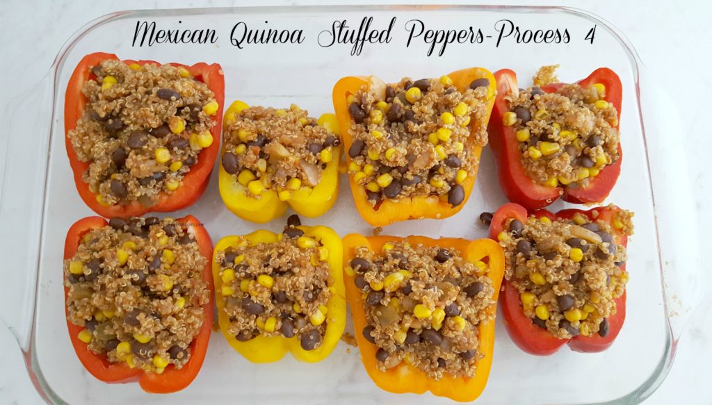 Mexican Quinoa Stuffed Peppers= Process 4