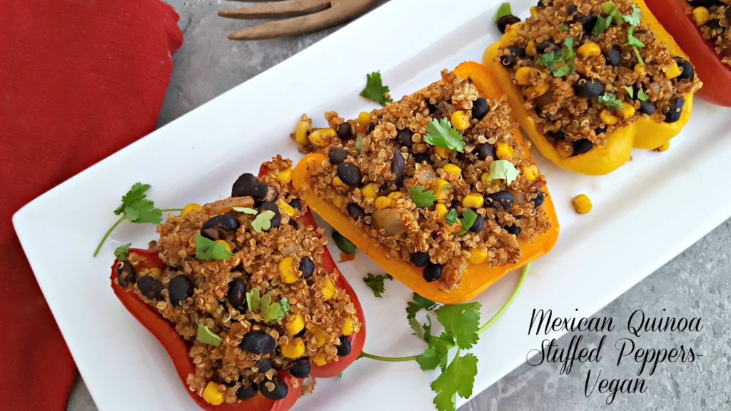 Mexican Quinoa Stuffed Peppers-Vegan