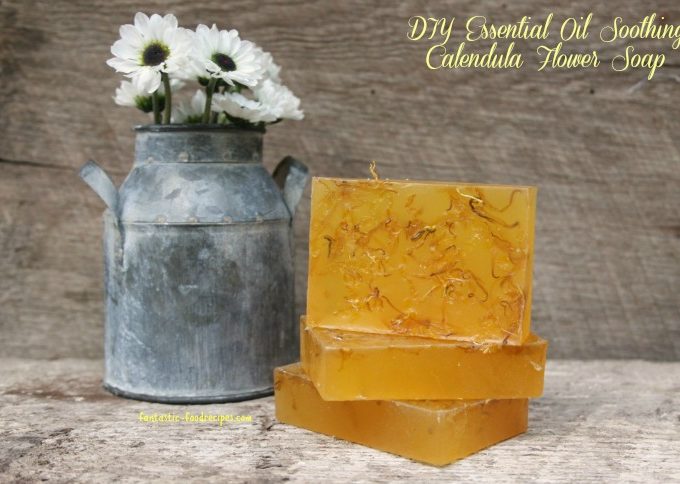 DIY Essential Oil Soothing Calendula Flower Soap Recipe