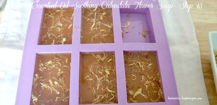 DIY Essential Oil Soothing Calendula Flower Soap- Step 13 RD