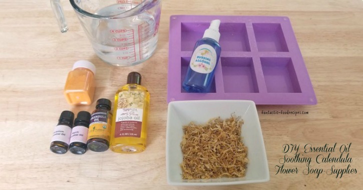 DIY Essential Oil Soothing Calendula Flower Soap-Supplies